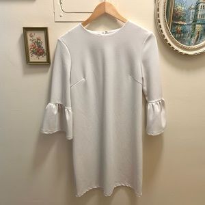 Bridal Shower She & Sky White Dress Long Sleeve Ruffle